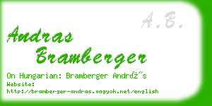 andras bramberger business card